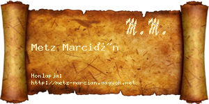 Metz Marcián névjegykártya